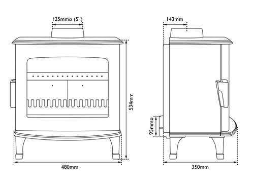 Carron ECO Stove 5kw (Ash Grey Enamel)