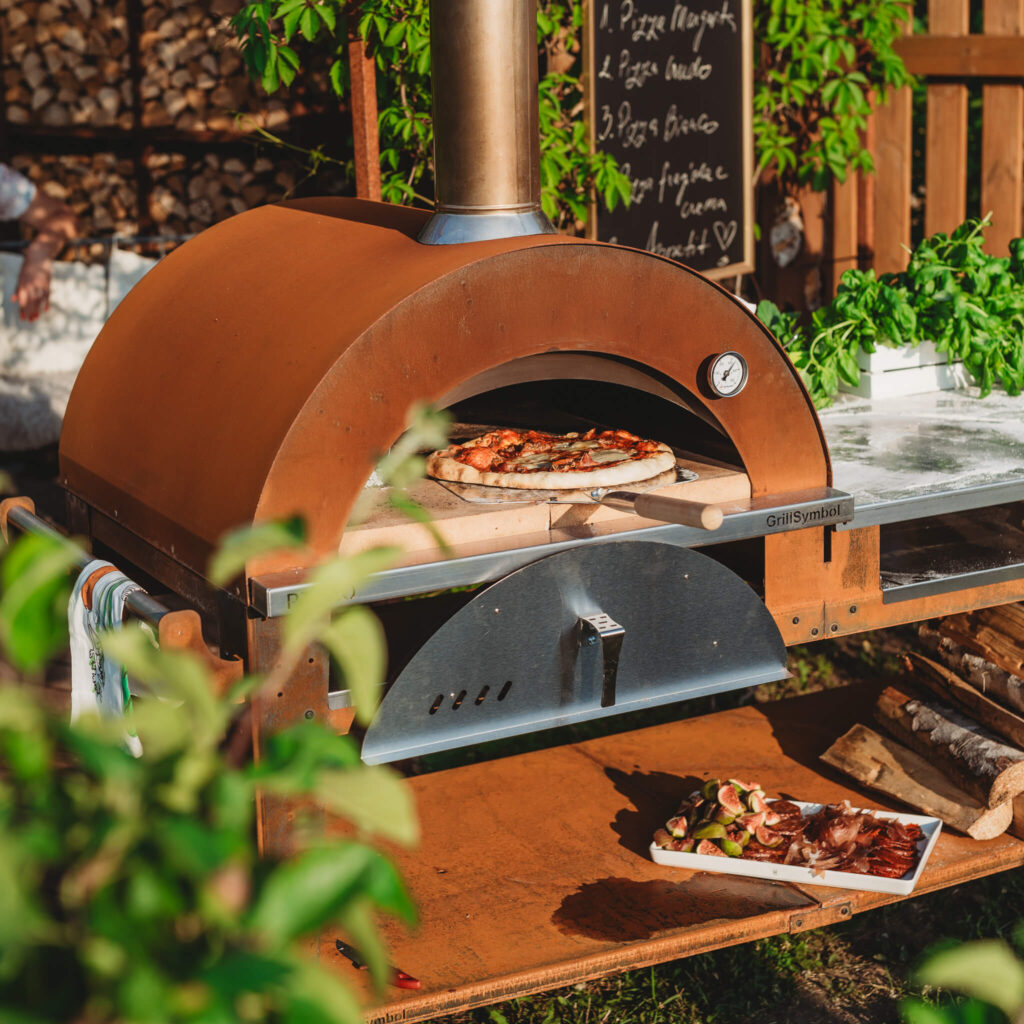 Pizzo-XL-Set Wood Fired Pizza Oven with Stand & Side Table