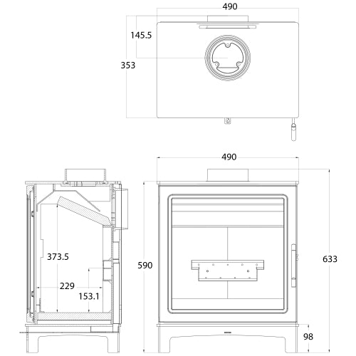 Mi-Flues 136-GRISEDALE Wood Stove