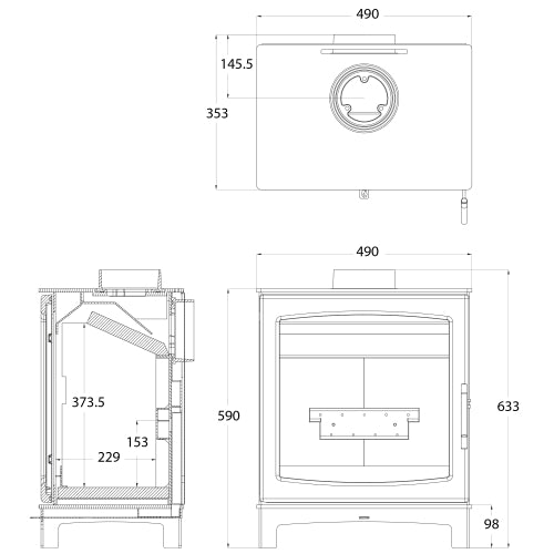 Mi-Flues - 139-L-FLICKRFL - Large FlickrFLAME - 5 kW - ECODesign